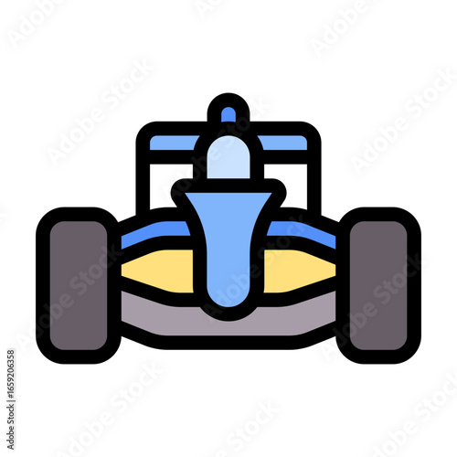 formula 1 icon with flat line style