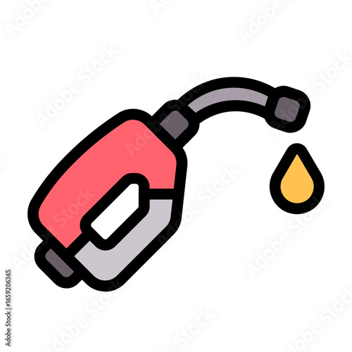 fuel oil icon with flat line style