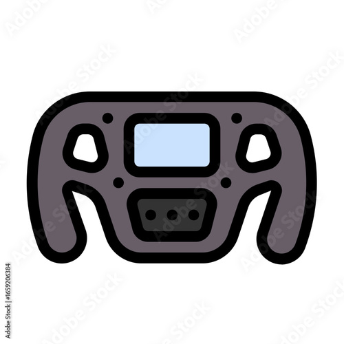 steering wheel icon with flat line style