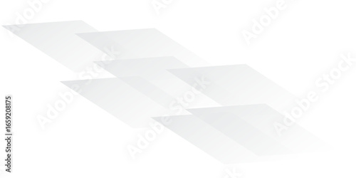 Abstract background illustration with a flying white paper airplane, geometric design concept, and light arrow pattern