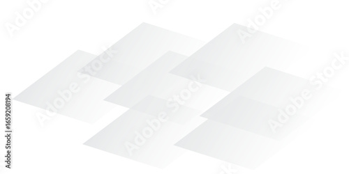 The geometric pattern of white blank paper sheets shows a 3d cube shape and texture for a design concept template