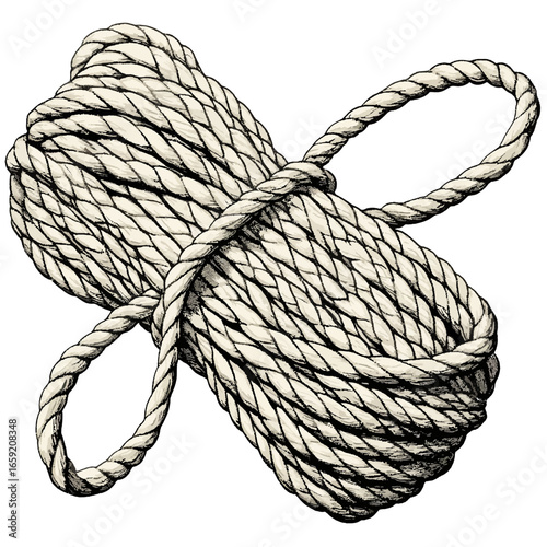 rope knot isolated on white