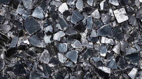 Wallpaper Mural Black Obsidian Stone Fragments Texture. Torontodigital.ca