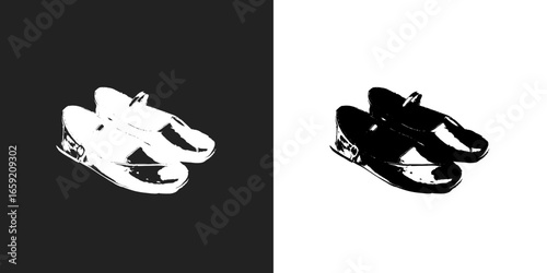 A clean vector illustration of stylish shoes, showcasing simple lines and modern design, perfect for fashion, branding, or digital artwork.