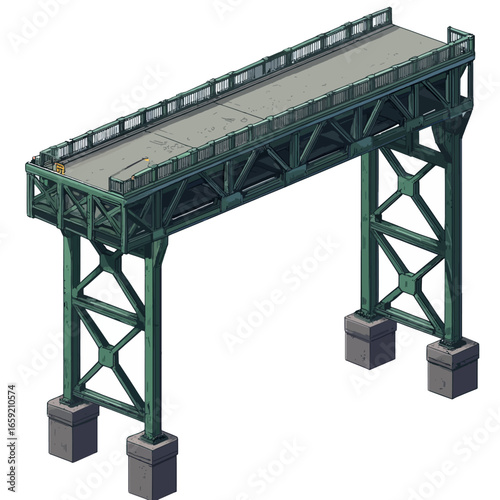 Flying bridge on white 