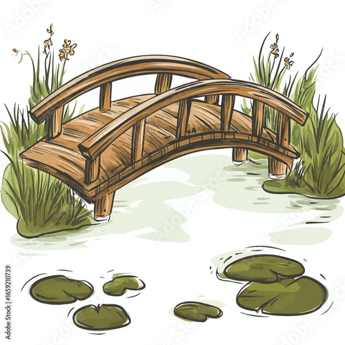 wooden bridge in the forest