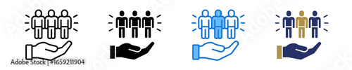 Team Building  Icon Set Multiple Style Collection
