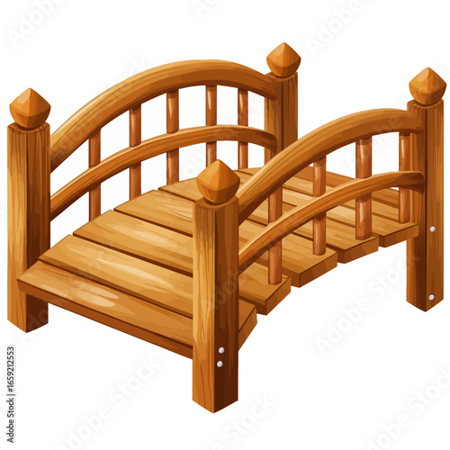 Wooden bridge vector illustration 
