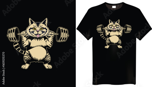 Cat Gym T shirt Design