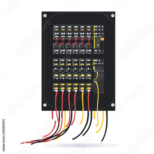Vector illustration of a fuse box 