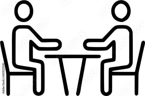 Meeting Room in outline icon style, Condominium concept, Common Areas theme.
