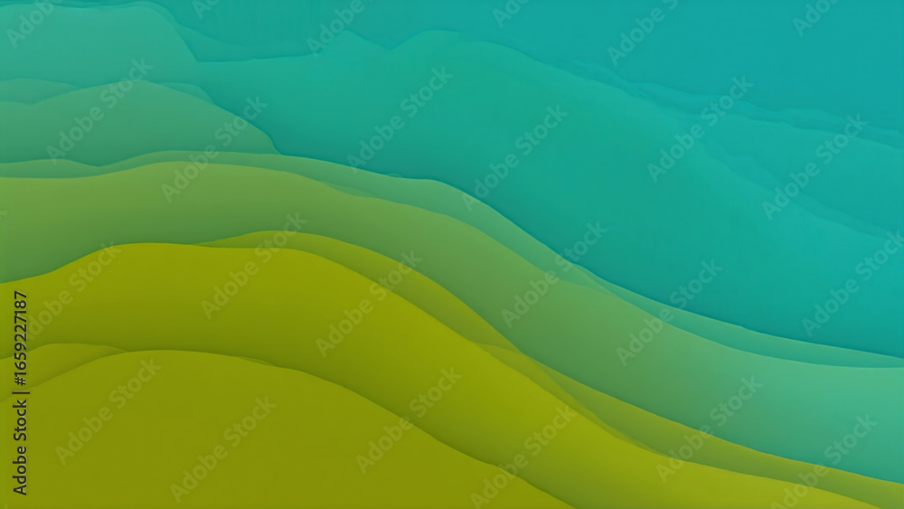Obraz premium Blue and green gradient merging theme illustration. Ai generated.