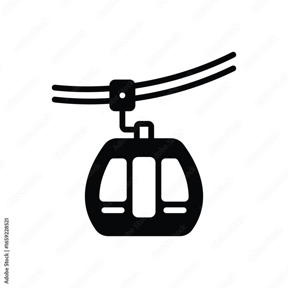 Fototapeta premium Black solid icon for funicular