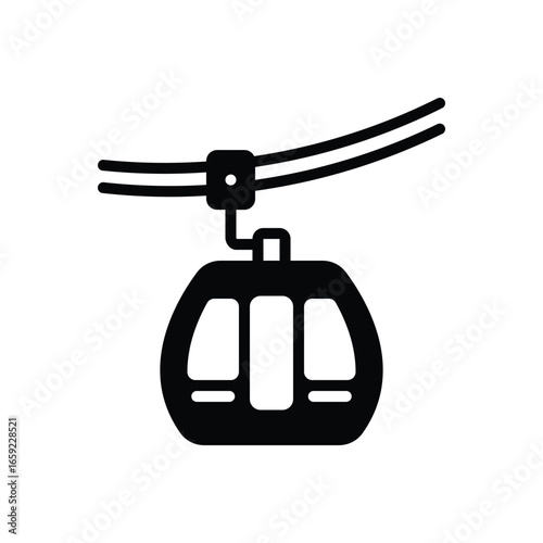 Black solid icon for funicular