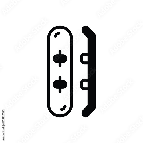 Black solid icon for snowboards