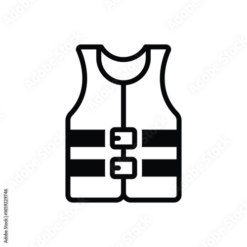 Black solid icon for vest