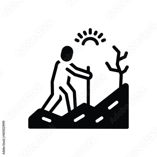 Black solid icon for adventure
