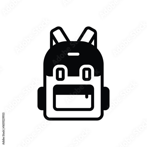 Black solid icon for backpack