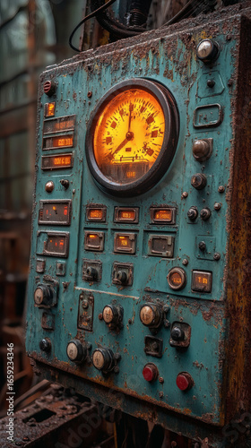 Chrome-plated rendering of an industrial control panel wallpaper