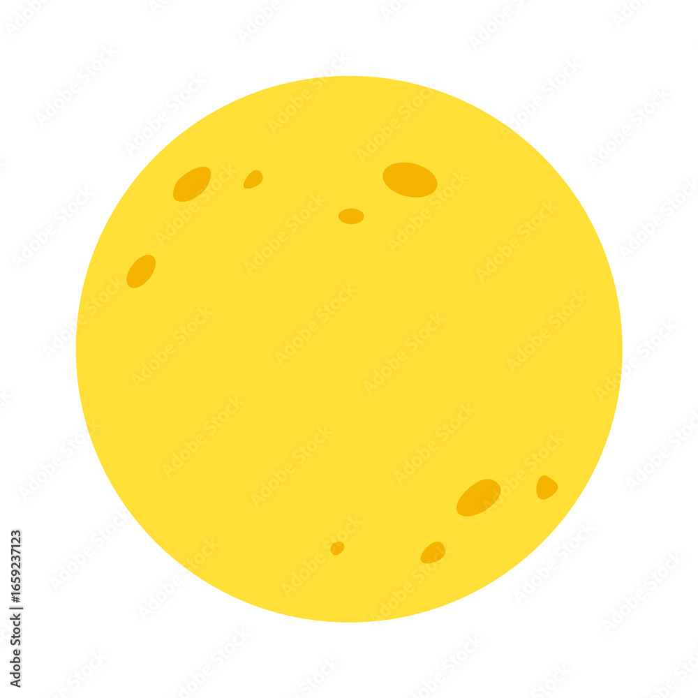 Fototapeta premium Yellow full moon isolated on a white background.