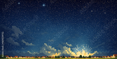 illustration of small city,...