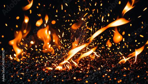 selective focus fire flames...