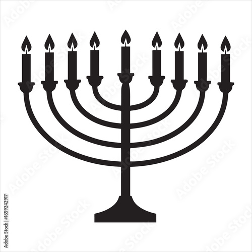 hanukkah menorah with candles