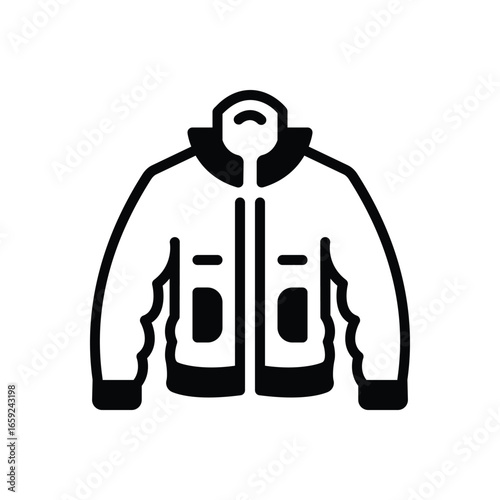 Black solid icon for jacket