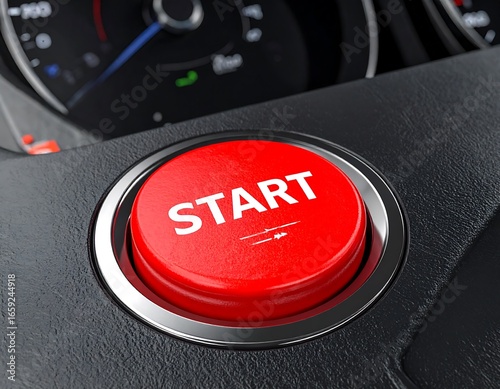 Red start button in car (1)