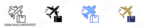 Air Freight  Icon Set Multiple Style Collection
