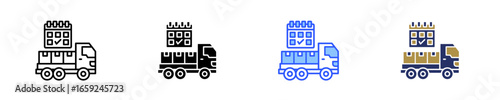Delivery Schedule  Icon Set Multiple Style Collection