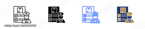 Customs Clearance  Icon Set Multiple Style Collection