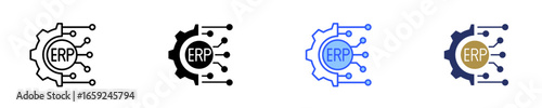 Erp Integration  Icon Set Multiple Style Collection