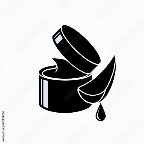 Aloe Vera Cream. Icon of Cosmetics Gel. A gelatinous substance used especially in cosmetics to soften or soothe the skin.  