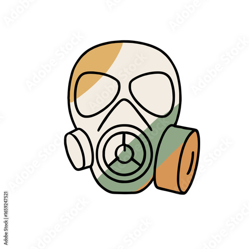 Gas mask in flat style with camouflage colors
