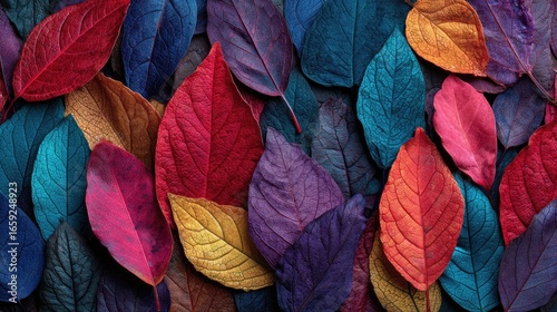 Vibrant autumn leaves in a colorful array