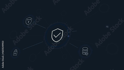 Cybersecurity Icons Animation with Circles