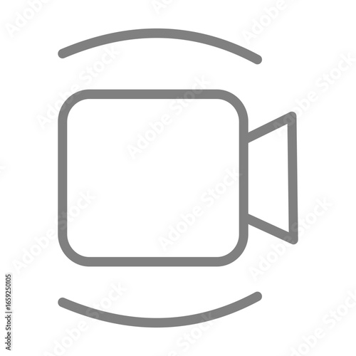 
outline single meet icon with camera design