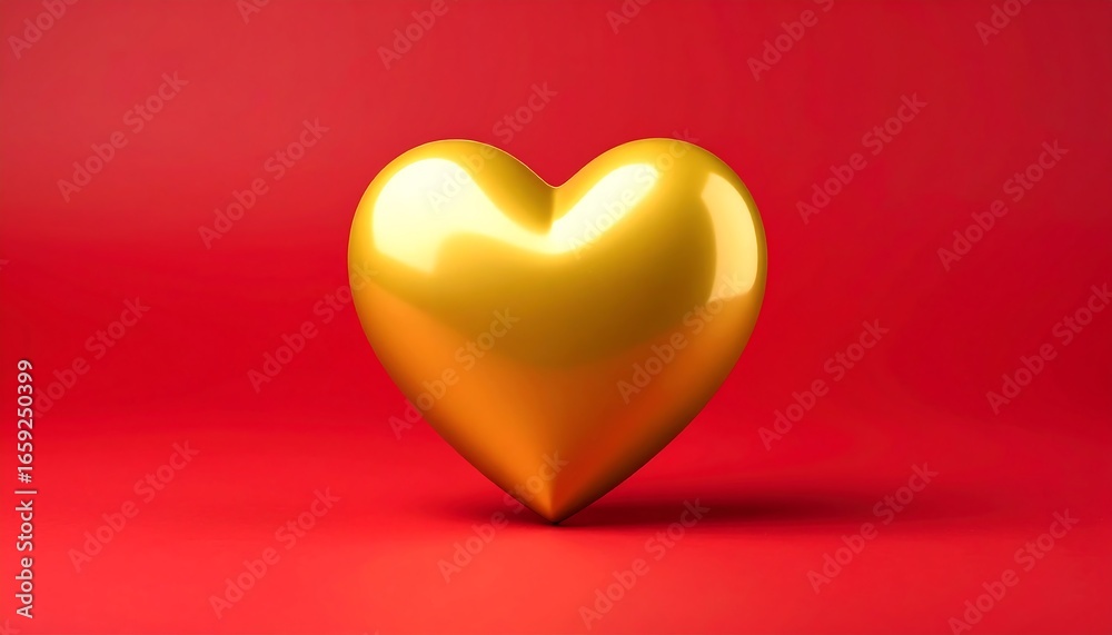 Golden heart on a red background Golden heart on a red background