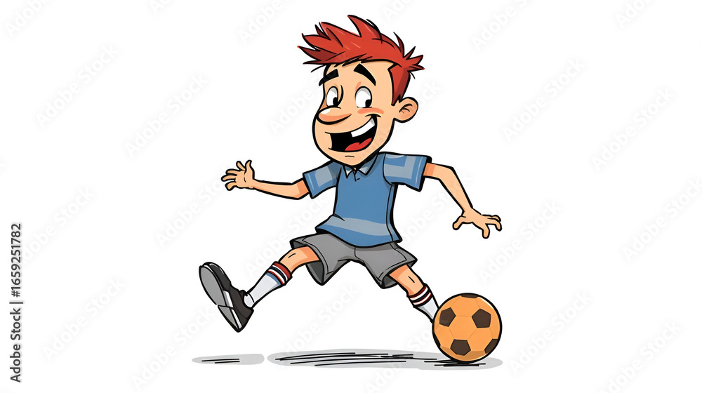 Obraz premium A doodle character illustration of a dribbler