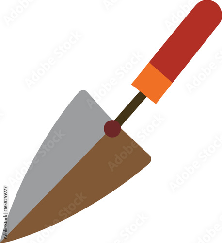 Versatile vector design of a trowel tool for construction and gardening