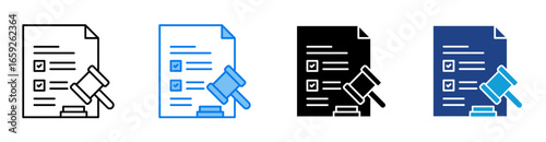 Legal icon set multiple style collection