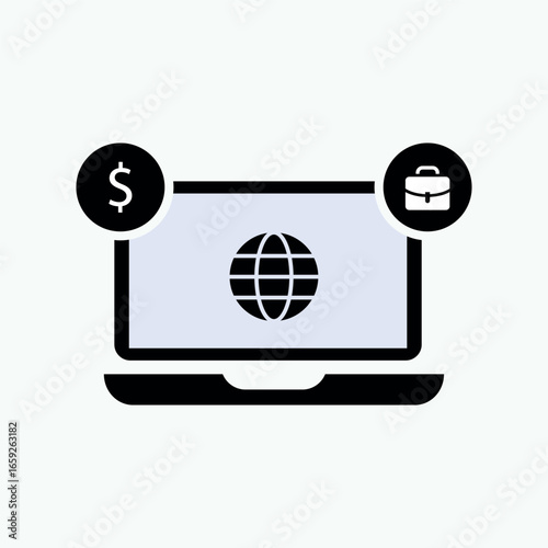 Online Business Icon. Trade Technology,  E Commerce Symbol. 