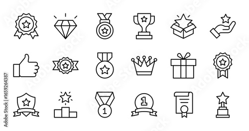 award line icons set vector illustration. editable stroke