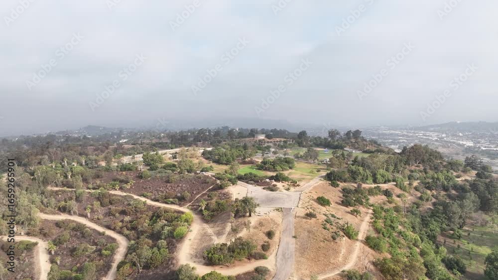 Elysian Park, Los Angeles. Drone flight in the summer. Elysian Park, Los Angeles. Drone flight in the summer.