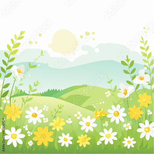 Daisy vector background summer design
1