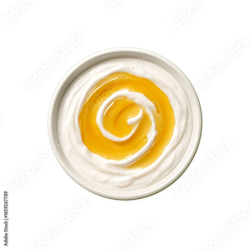 Yogurt with Honey Swirl: Delicious and Healthy Breakfast Top View