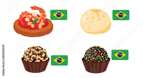 Brazilian Cuisine: Shrimp, Pao de Queijo, Brigadeiros