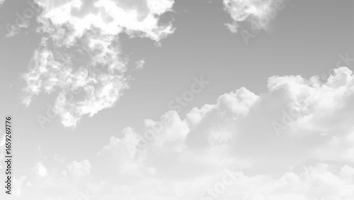 Cloudy sky with heavy clouds in a bad weather. White sky background.