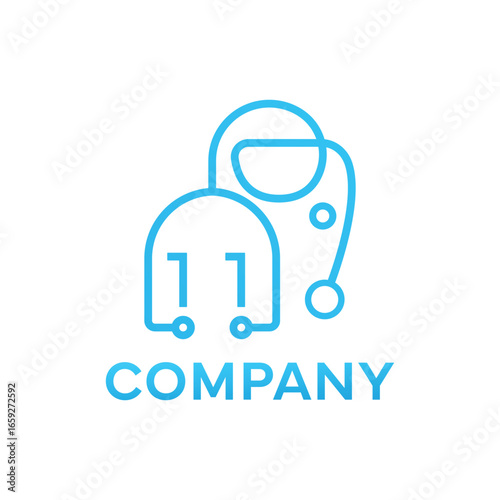 Caring elephant logo. Simple, unique, modern.